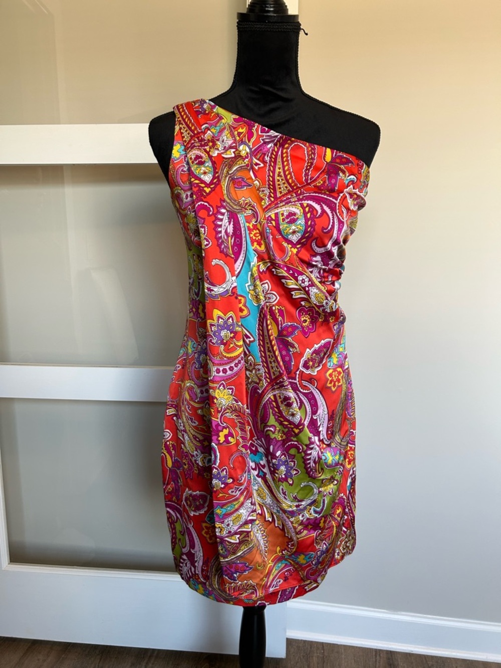 Lauren Ralph Lauren One-Shoulder Paisley Dress - Pink Multi